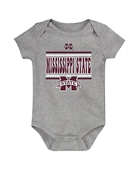 Outerstuff Newborn 3-Pack Maroon Mississippi State Bulldogs Sunday Comics Bodysuit Set