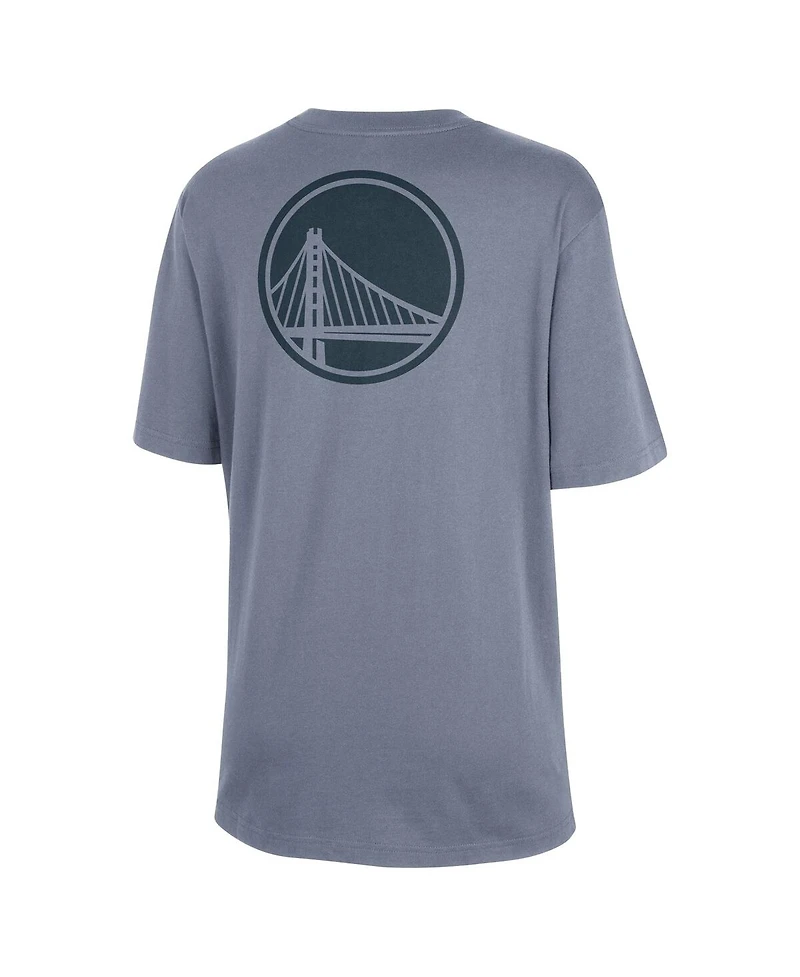 Jordan Women's Ash Golden State Warriors Courtside Statement Edition Boyfriend T-Shirt