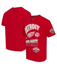Pro Standard Men's Red Detroit Wings Turn It Up T-Shirt