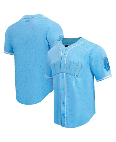 Pro Standard Men's Ja Morant Light Blue Memphis Grizzlies Triple Tonal Mesh Button-Up Shirt