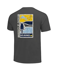 Image One Men's Graphite Michigan Wolverines Comfort Colors Minimal Vista Distressed Graphics T-Shirt