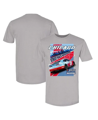 Nascar Men's Gray 2025 Chicago Street Race Event Car T-Shirt