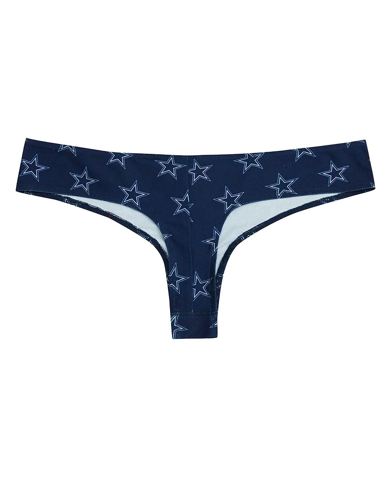 Concepts Sport Women's Navy Dallas Cowboys Record Allover Print Knit Thong