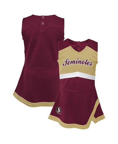 Outerstuff Big Girls Garnet Florida State Seminoles Cheer Captain Jumper Dress