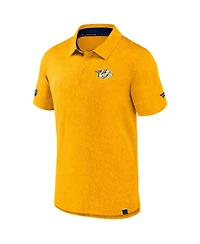Fanatics Men's Gold Nashville Predators Authentic Pro Jacquard Polo Shirt