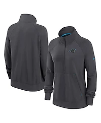 Nike Women's Charcoal Carolina Panthers Premium Raglan Performance Half-Zip Sweatshirt