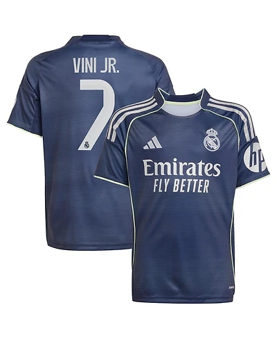 Adidas Big Boys and Girls Vini Jr. Blue Real Madrid 2025/26 Away Replica Player Jersey