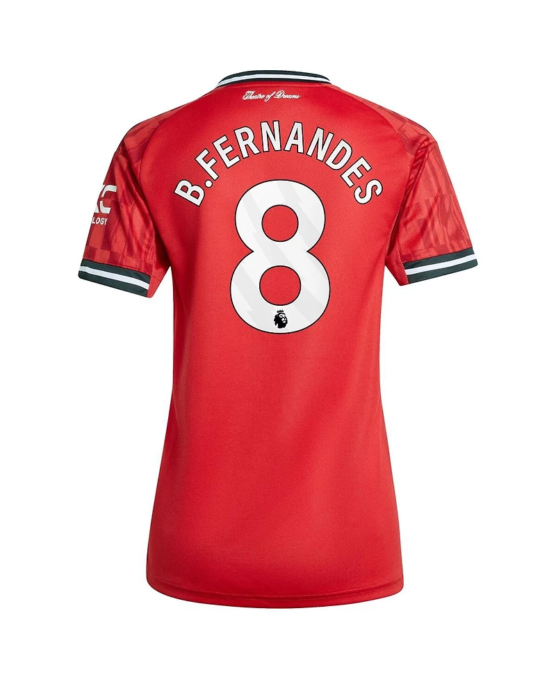 Adidas Women's Bruno Fernandes Red Manchester United Home 2025/26 Replica Player Jersey