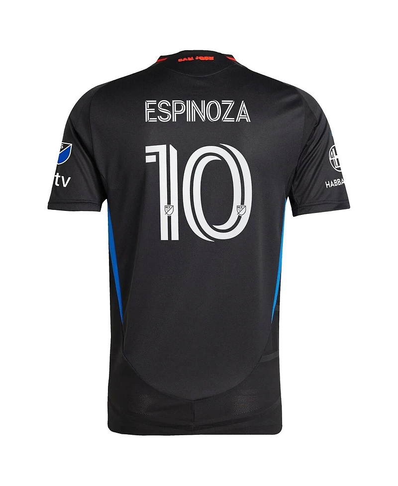 Adidas Men's Cristian Espinoza Black San Jose Earthquakes 2025 Headliner Authentic Player Jersey