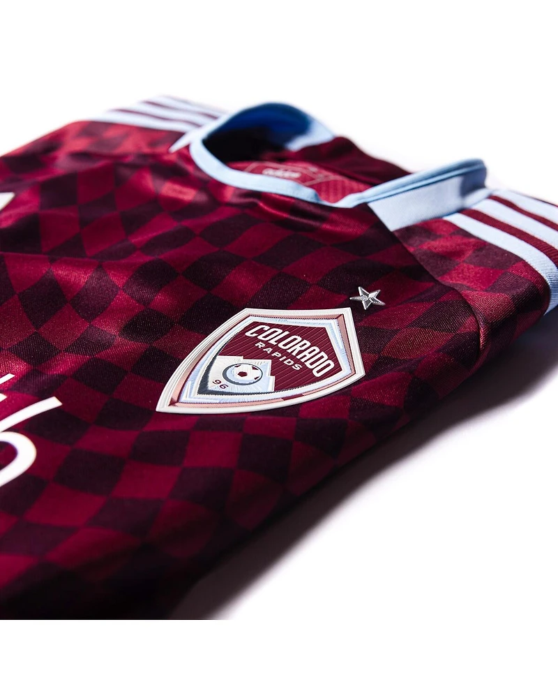 Adidas Men's Cole Bassett Burgundy Colorado Rapids 2024 One Flag Kit Authentic Player Jersey