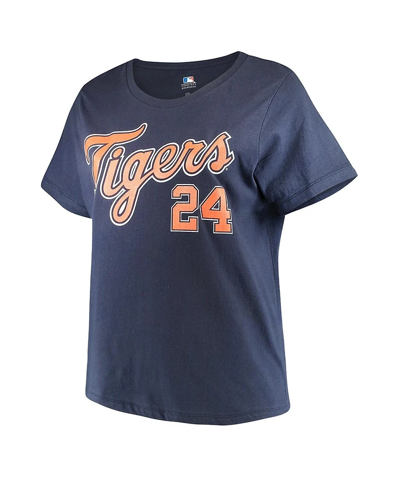 Majestic Women's Miguel Cabrera Navy Detroit Tigers Name Number T-Shirt