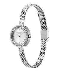 Olivia Burton Women's Finery Silver Tone Stainless Steel Mesh Bracelet Watch, 20mm