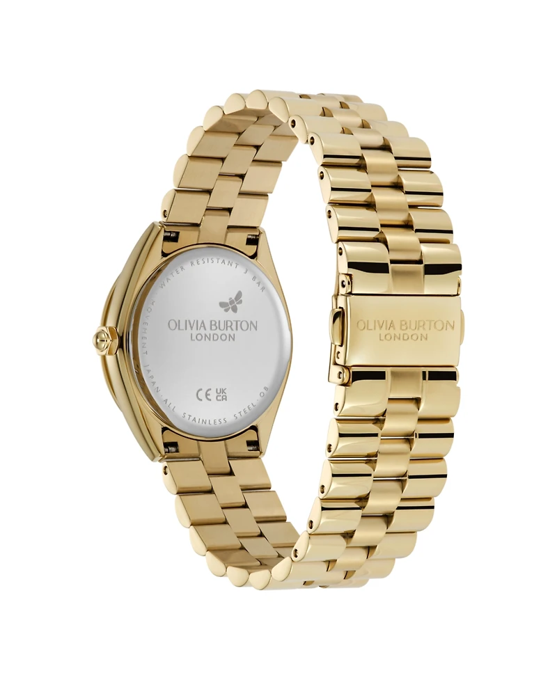 Olivia Burton Women's Bejewelled Le Gold Tone Stainless Steel Bracelet Watch, 34mm