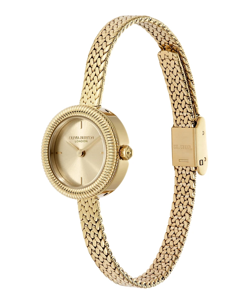 Olivia Burton Women's Finery Gold Tone Stainless Steel Mesh Bracelet Watch, 20mm