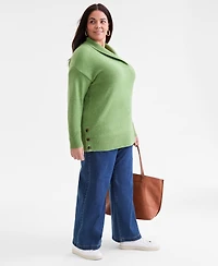 Style & Co Plus Solid Shawl-Collar Tunic Sweater, Macy's Exclusive