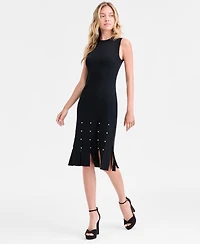 Vince Camuto Carwash Midi Dress With Pearl Trim