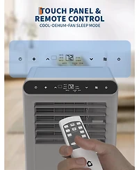 gaomon 8,000 Btu Portable Ac with Remote, 3-in-1 Cooling, Dehumidifier, Fan for 350 Sq.Ft, Grey