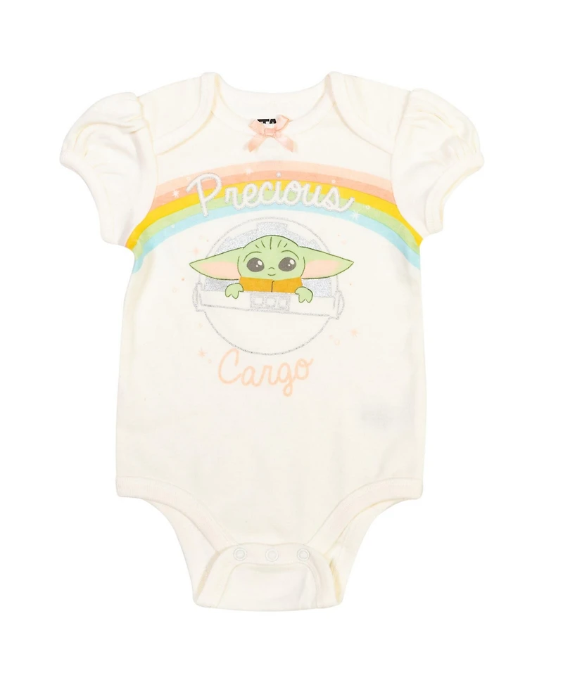 Star Wars Baby Girls The Mandalorian Fleece Pullover Hoodie Bodysuit and Pants 3 Piece Outfit