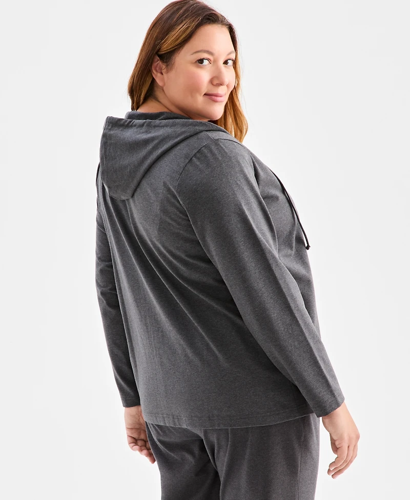Style & Co Plus Zip-Up Hooded Sweatshirt, Exclusively at Macy's