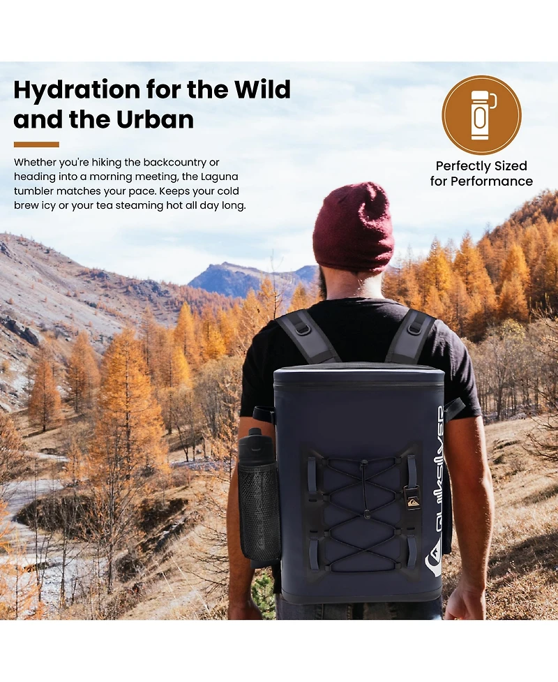 Quiksilver Laguna Stainless Steel Tripple Walled Insulated 12 Hour Cooling Tumbler with Air Sealed Straw, Chug