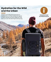 Quiksilver Laguna Stainless Steel Tripple Walled Insulated 12 Hour Cooling Tumbler with Air Sealed Straw, Chug