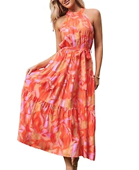 Cupshe Women's Sunset Whirl Floral Maxi Beach Dress