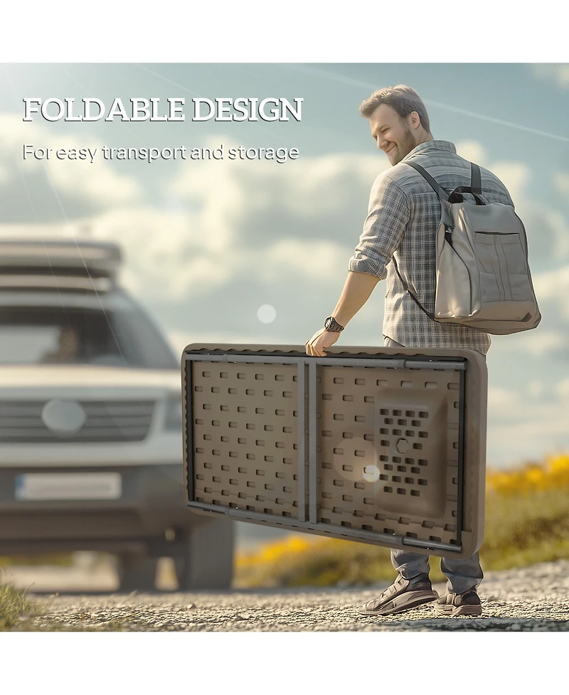 Outsunny Folding Fish Cleaning Table with Sink, Faucet, Sprayer,