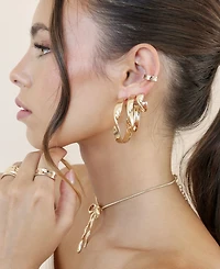 Ettika Heirloom Twist Small Hoops Earrings