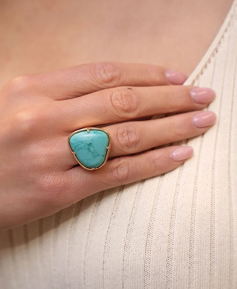 Ettika 18K Gold Plated Turquoise Solstice Ring