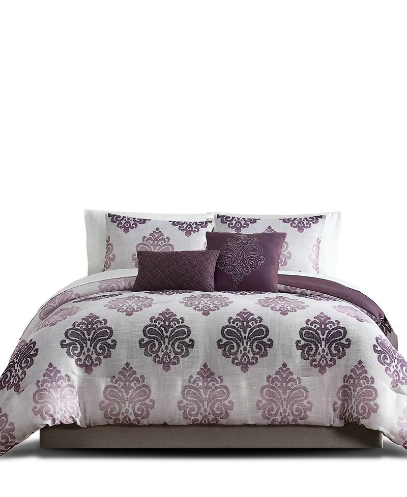 Hallmart Collectibles Morado Damask 9-Pc. Comforter Set, California King