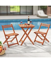 Slickblue Space-Saving 3-Piece Outdoor Seating Set with Foldable Chairs and Coffee Table – Ideal for Small Patios
