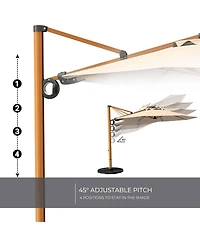 Mondawe Cantilever Umbrella w/ 360° Rotation & 45° Tilt,UPF50+ Waterproof Canopy,All-Aluminum Frame