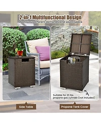Mondawe 16" Propane Tank Hideaway Table - Rustic Outdoor Cover