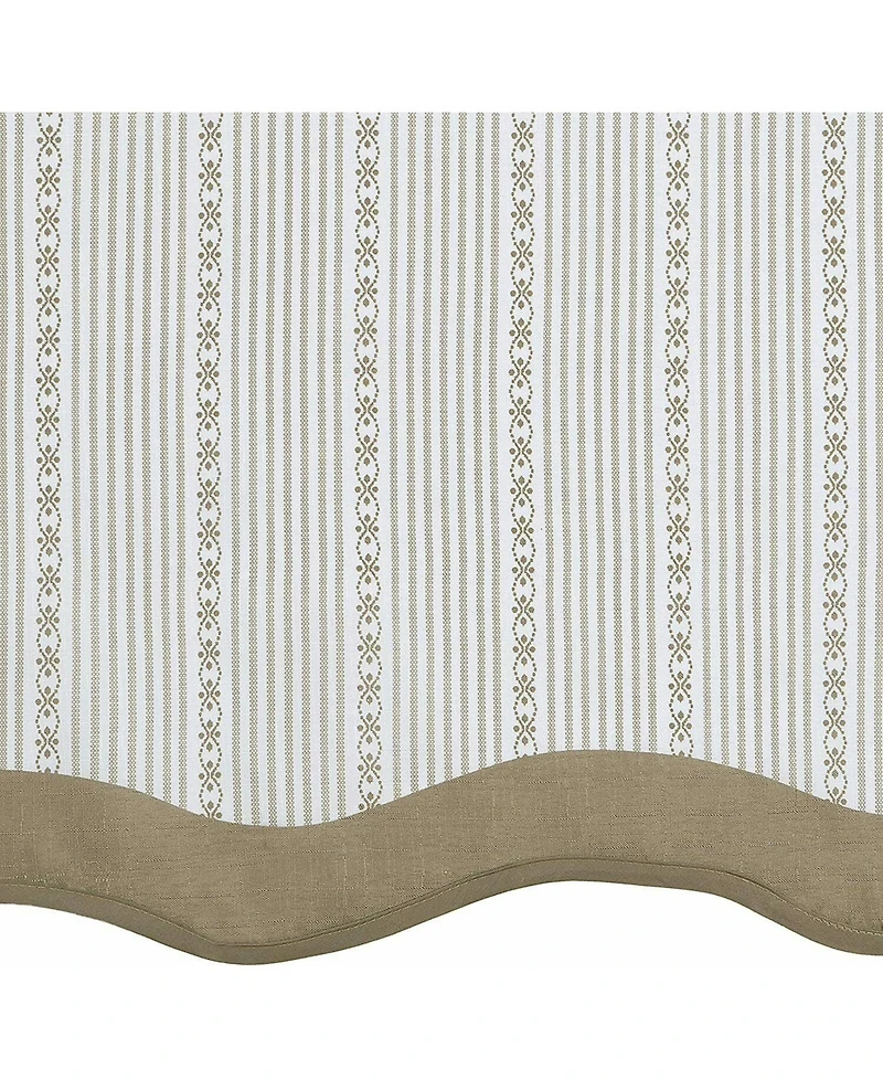 Kate Aurora Living Country Farmhouse Striped Window Valance Curtain Treatments - 58 in. W x 14 L, Burgundy