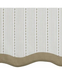 Kate Aurora Living Country Farmhouse Striped Window Valance Curtain Treatments - 58 in. W x 14 L, Burgundy