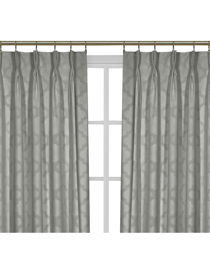 Kate Aurora 2 Pack Windsor Pinch Pleat/Rod Pocket/Back Tab Quatrefoil Window Curtain Panels