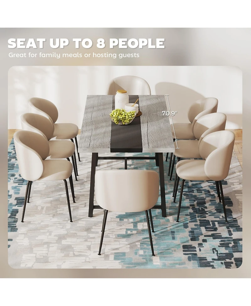 Homcom Dining Table for 8 People 70.9" Long Recgular Kitchen Table