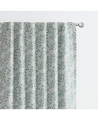 Kate Aurora 1 Piece Floral Leaf Light Reducing & Thermal Linen Blend Window Curtain Panel - 84 in. Long - Taupe/Beige