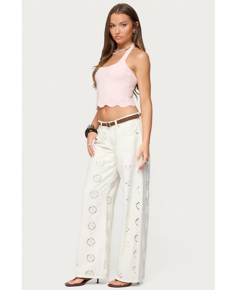 Edikted Women's Jazmyn Scalloped Halter Top