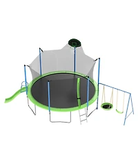 Streamdale Furniture 12FT Trampoline with Slide Swings Basketball Hoop & Net
