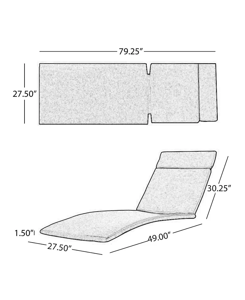 Streamdale Furniture Chaise Lounge Cushion Set with Ties