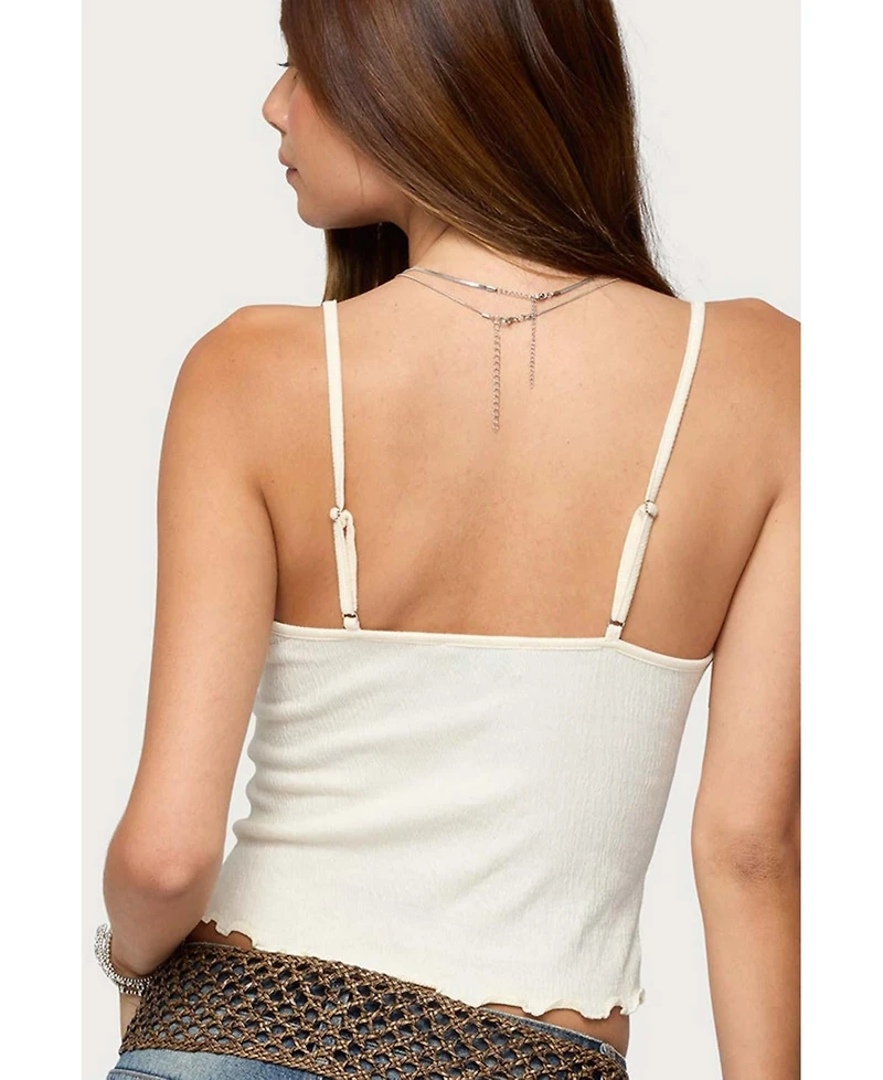 Edikted Women's Misty Lacey Textured Tank Top