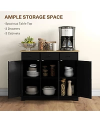 Homcom Buffet Cabinet, Bar Cabinet with 3 Drawers,