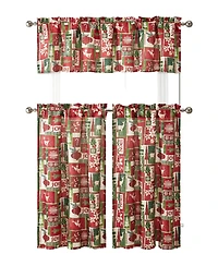 Kate Aurora Country Lemon Vine Complete 3 Piece Kitchen Curtain Tier & Valance Set - 58 in. W x 56 in. L, Multi