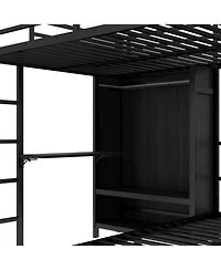 Streamdale Furniture Full Xl/Twin Bunk Bed with Desk & Closet - Black