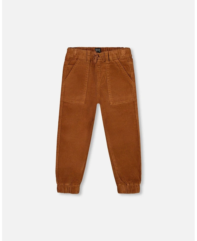 Deux par Baby Boy Stretch Corduroy Jogger Pants Brown