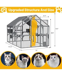 Streamdale Furniture Outdoor Cat House & Enclosure - Large Playpen with Waterproof Cover