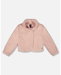 Deux par Girl Fake Fur Short Jacket Pink - Toddler|Child