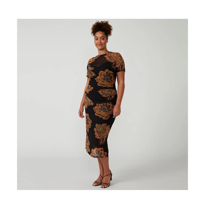 Estelle Glow Horizon Mesh Midi Dress