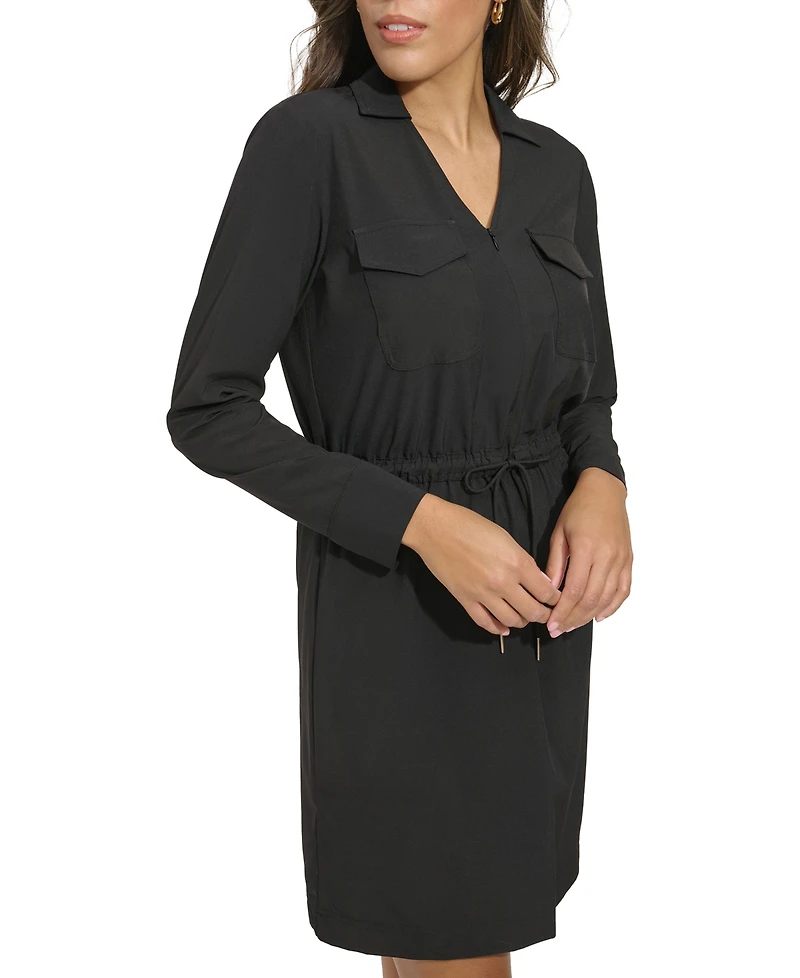 Calvin Klein Women's Collared Long-Sleeve Sheath Dress